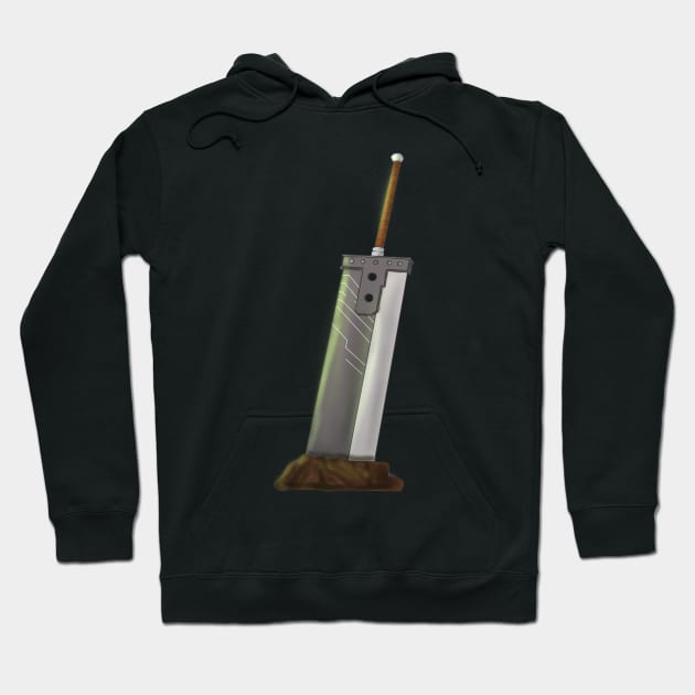 Buried Buster Sword Cloud Strife Cool Retro Hoodie by Kidrock96